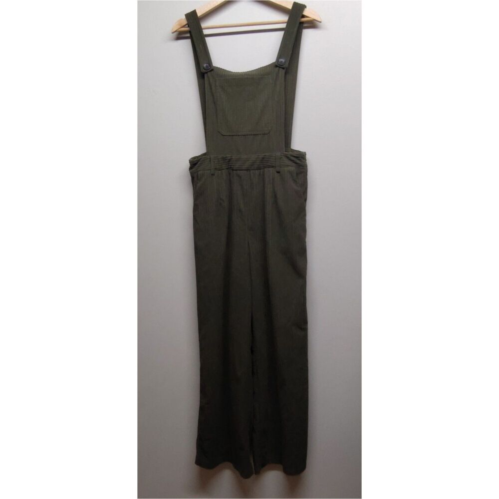 Cider Jumpsuit Women M Green Corduroy Ribbed Wide Leg Hippie Retro Y2K Casual